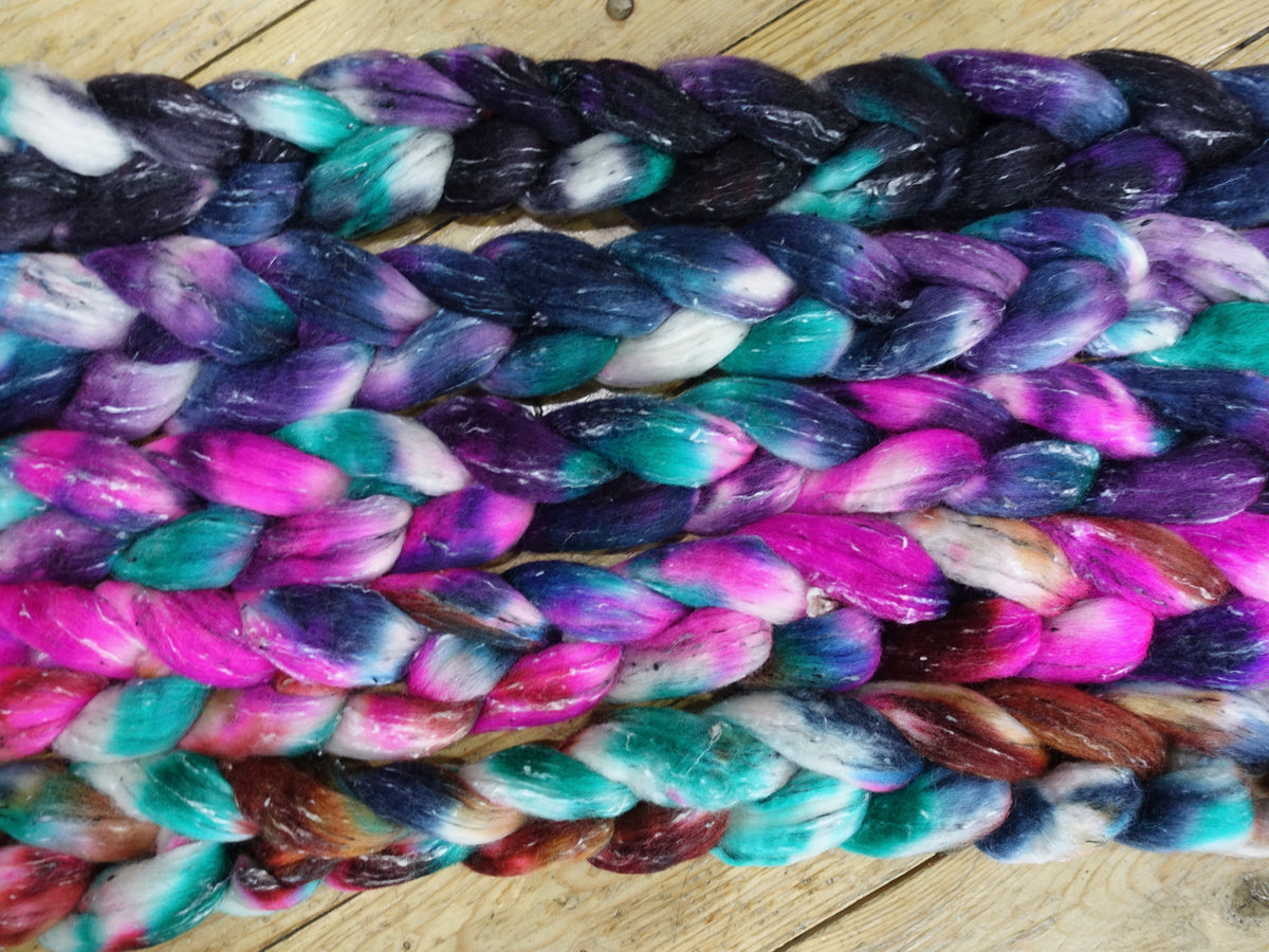 Fade Pack- Tweed Wool, 5 co-ordinating braids, Hand Dyed, 500g