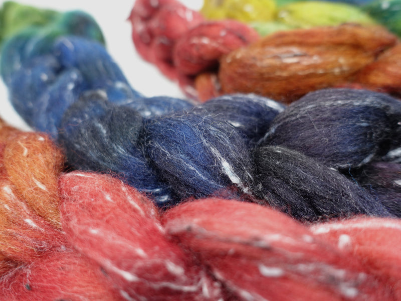 Tweed Wool. South American Wool & Viscose Tweed Nepps. Hand Dyed Gradient 100g