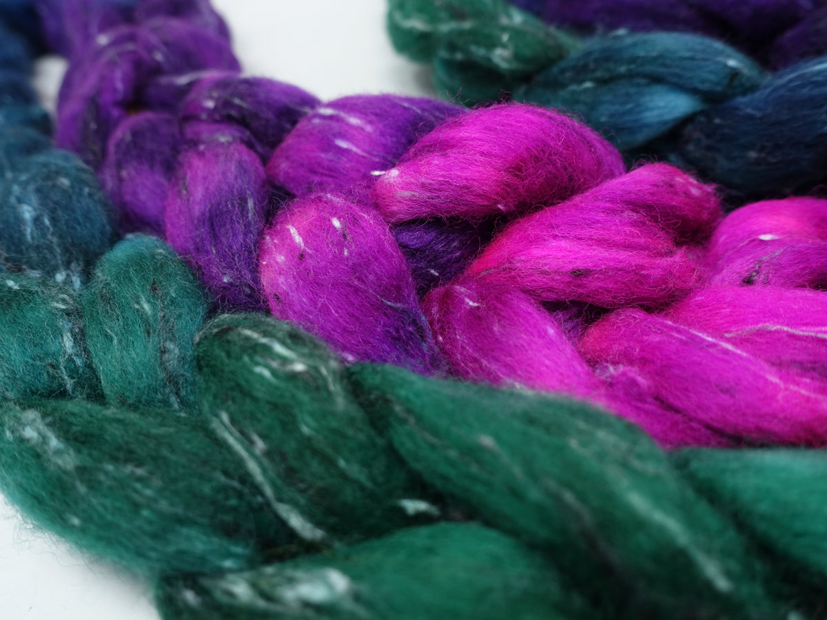 Tweed Wool. South American Wool & Viscose Tweed Nepps. Hand Dyed Gradient 100g