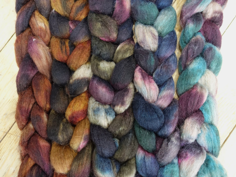 Fade Pack- BFL & Camel, 5 co-ordinating braids, Hand Dyed British Wool, 500g