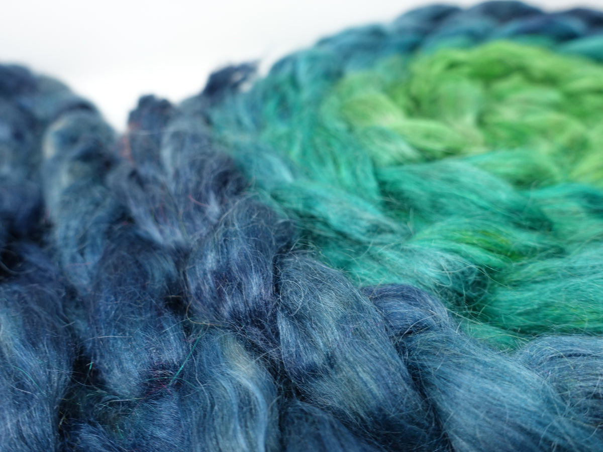 Kid Mohair & Peduncle Silk, Hand Dyed Gradient &  Semi-Solid. 100g