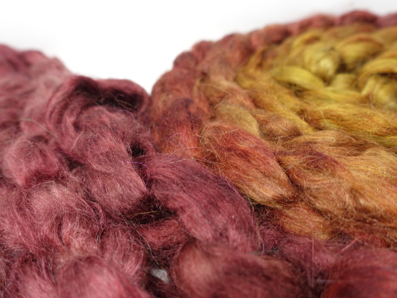 Kid Mohair & Peduncle Silk, Hand Dyed Gradient &  Semi-Solid. 100g