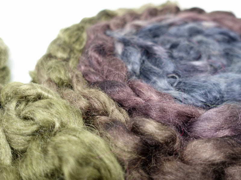 Kid Mohair & Peduncle Silk, Hand Dyed Gradient &  Semi-Solid. 100g