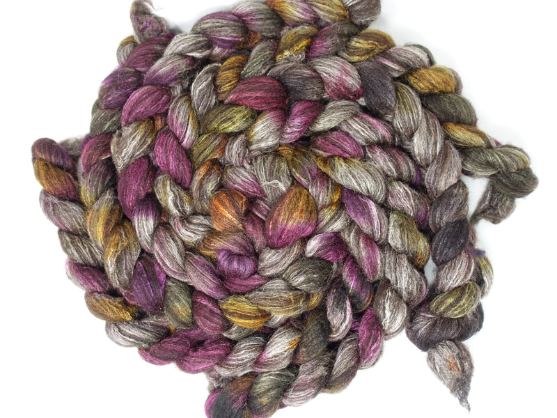 Zwartbles & Silk. Hand Dyed Variegated.  100g