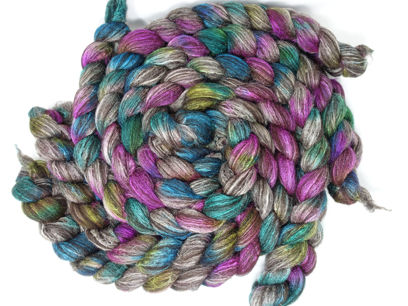 Zwartbles & Silk. Hand Dyed Variegated.  100g