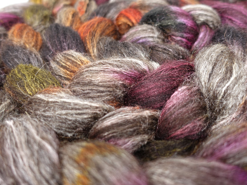 Zwartbles & Silk. Hand Dyed Variegated.  100g