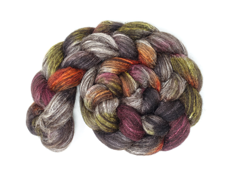 Zwartbles & Silk. Hand Dyed Variegated.  100g