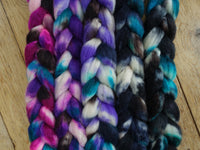 Fade Pack- Superwash Cheviot Silk & Bio-Nylon, 5 co-ordinating braids, Hand Dyed Wool, 500g