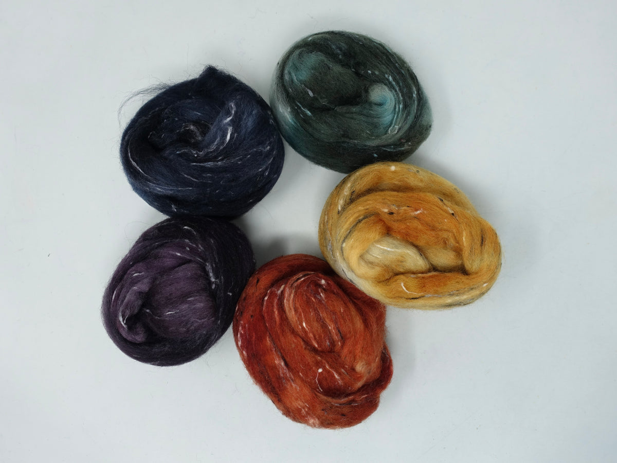 Tweed Wool, Mixed Colour Pack. South American Wool & Nepps. Delight 100g