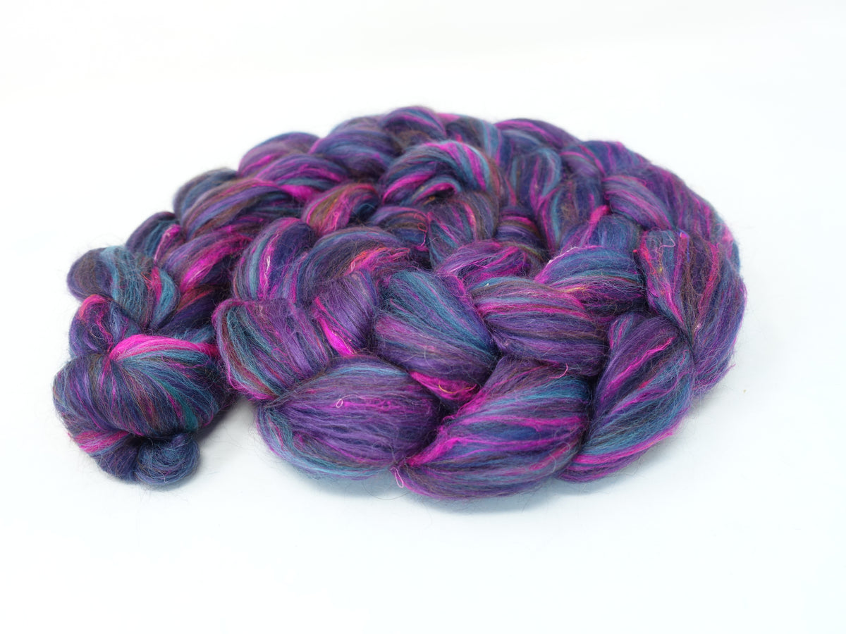 Prussian Blue - Pigments- Merino, Sari Silk, Mulberry Silk & Llama. 100g