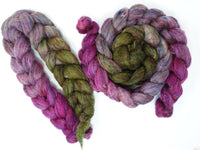 Textured Blend, BFL, Manx Loaghtan, Sari Silk. Hand Dyed Gradient. 100g