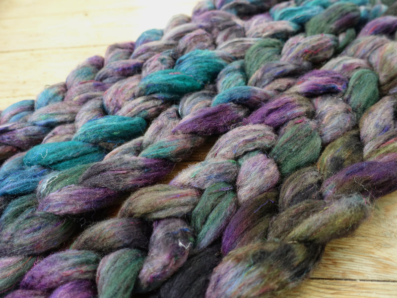 Fade Pack- Textured Blend, BFL, Manx Loaghtan, Sari Silk. 5 co-ordinating braids, Hand Dyed Wool, 500g