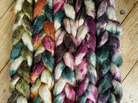 Fade Pack- Romney, Silk & Linen, 5 co-ordinating braids, Hand Dyed Wool, 500g