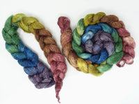 Romney, Silk & Linen. Hand Dyed Gradient - 100g