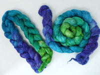 Romney, Silk & Linen. Hand Dyed Gradient - 100g