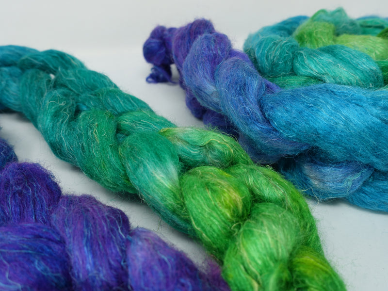 Romney, Silk & Linen. Hand Dyed Gradient - 100g