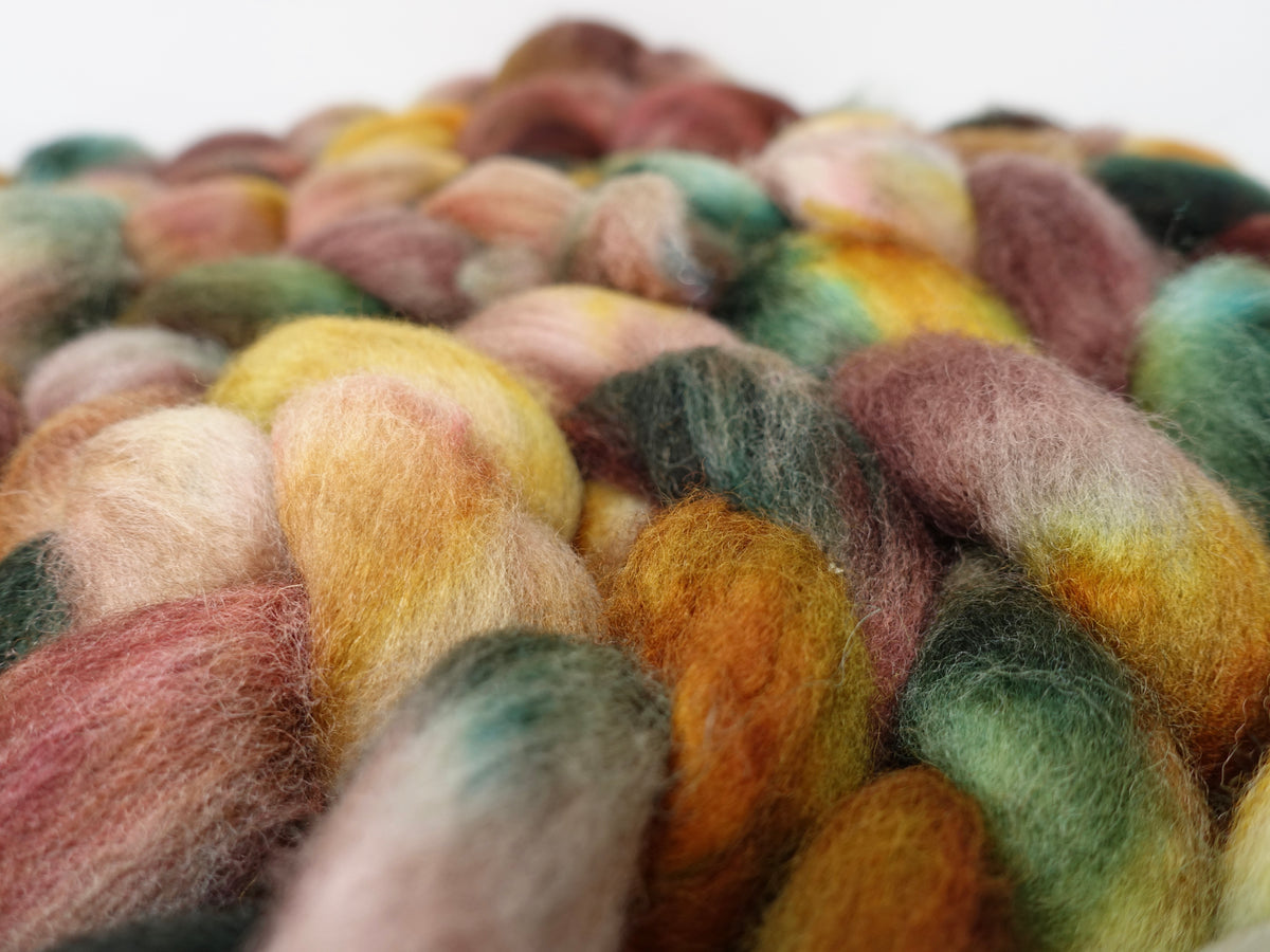 Cambrian Wool, Hand Dyed Variegated. Welsh x BFL Wool, 100g