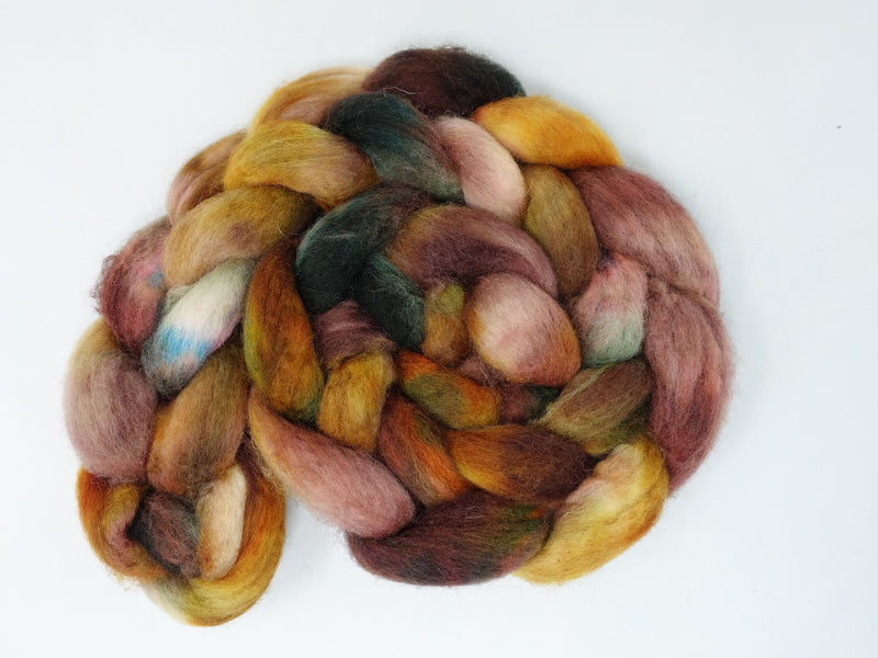Cambrian Wool, Hand Dyed Variegated. Welsh x BFL Wool, 100g