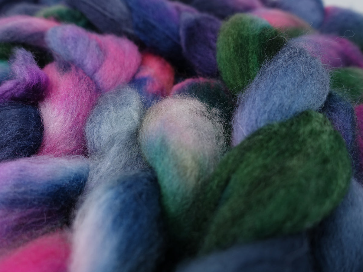 Cambrian Wool, Hand Dyed Variegated. Welsh x BFL Wool, 100g