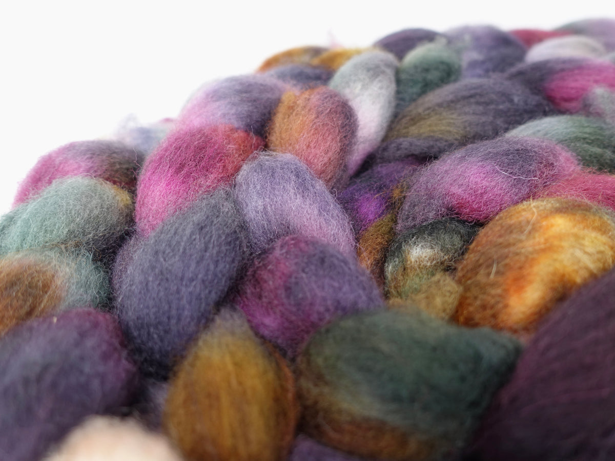 Cambrian Wool, Hand Dyed Variegated. Welsh x BFL Wool, 100g