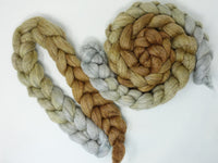 Corriedale & Lotus,  Hand Dyed Gradient. 100g