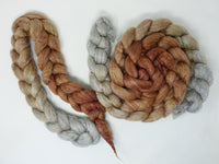Corriedale & Lotus,  Hand Dyed Gradient. 100g