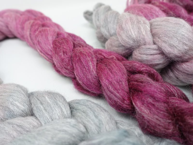 Corriedale & Lotus,  Hand Dyed Gradient. 100g