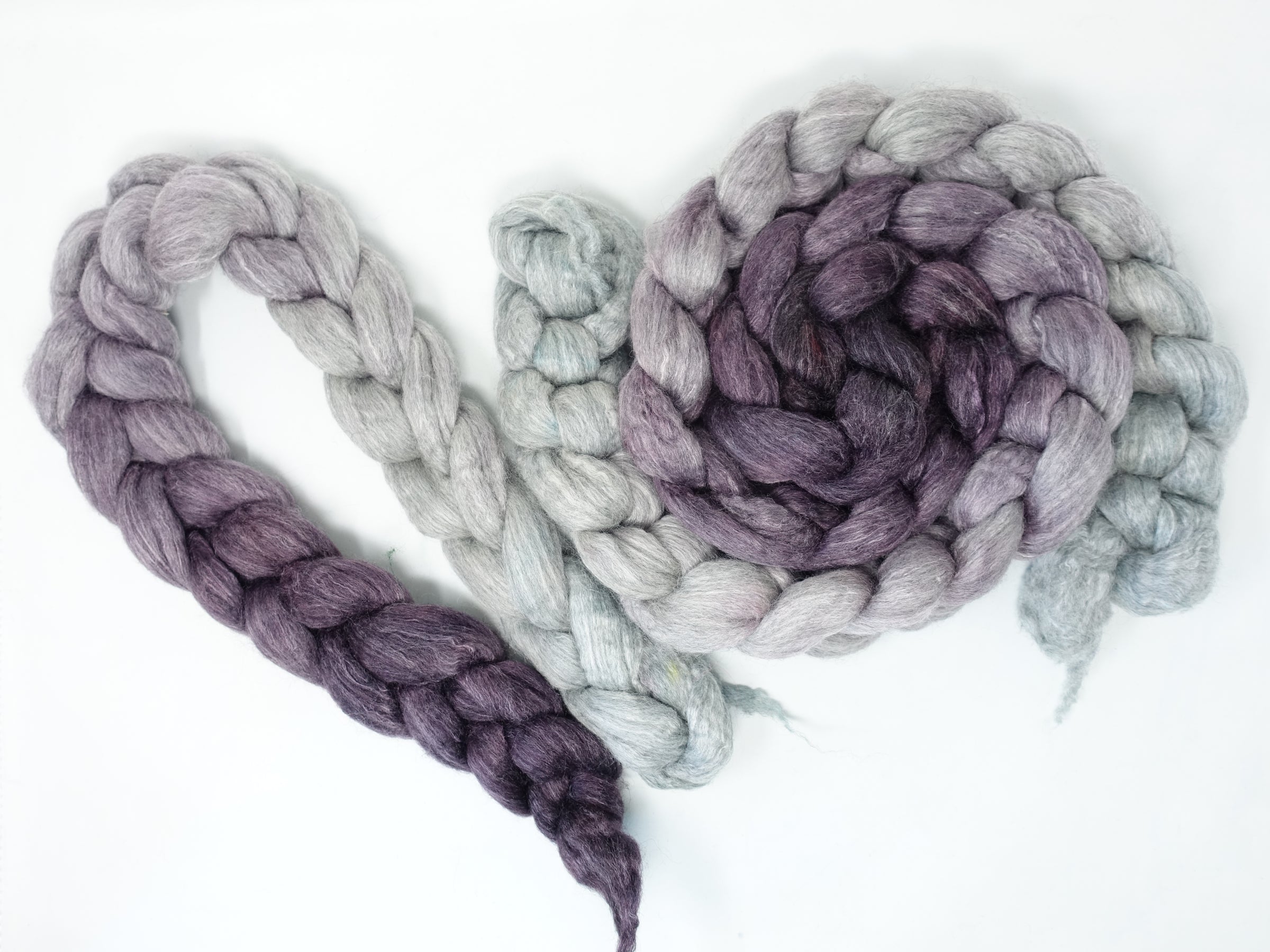 Corriedale & Lotus,  Hand Dyed Gradient. 100g