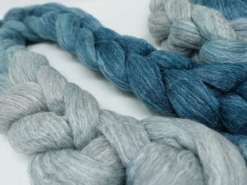 Corriedale & Lotus,  Hand Dyed Gradient. 100g