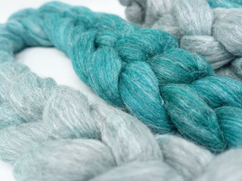 Corriedale & Lotus,  Hand Dyed Gradient. 100g