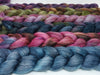 Dyers Half-Dozen- Corriedale & Lotus, 6 co-ordinating mini braids, Hand Dyed Wool, 360g