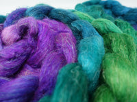 Romney, Silk & Linen. Hand Dyed Gradient - 100g