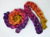 Romney, Silk & Linen. Hand Dyed Gradient - 100g