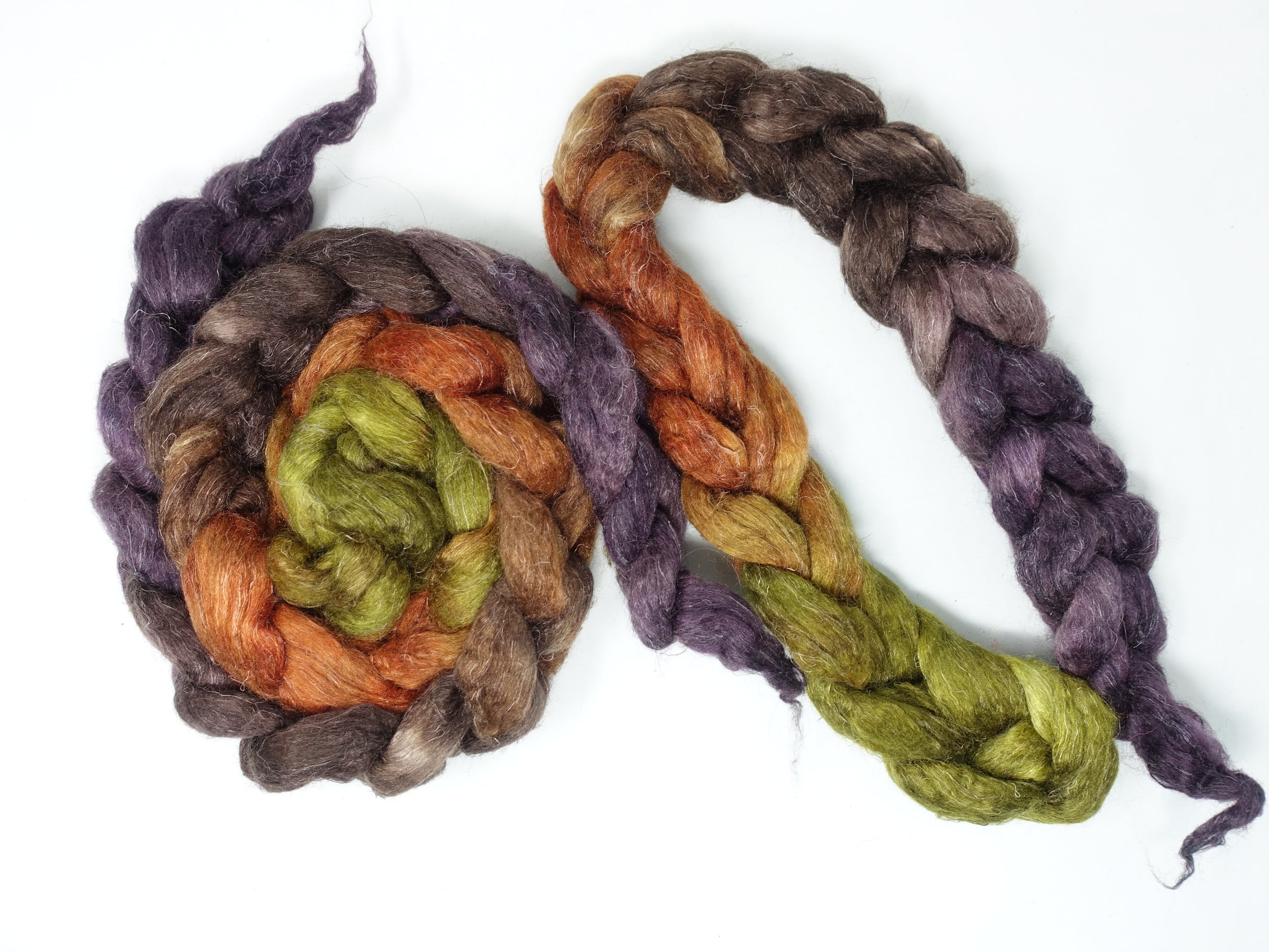 Romney, Silk & Linen. Hand Dyed Gradient - 100g