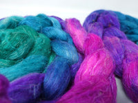 Romney, Silk & Linen. Hand Dyed Gradient - 100g