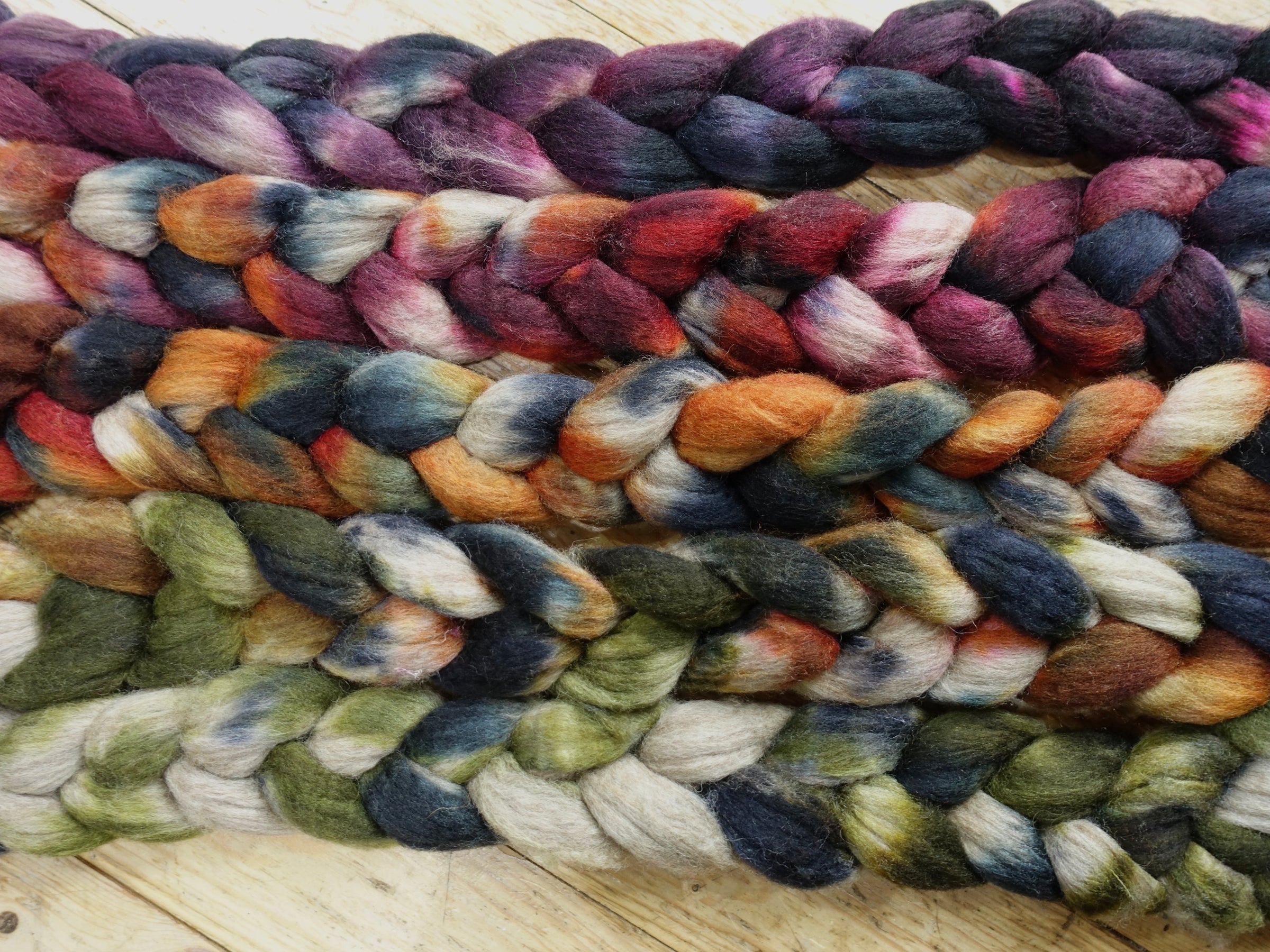 Fade Pack- BFL, 5 co-ordinating braids, Hand Dyed. 500g