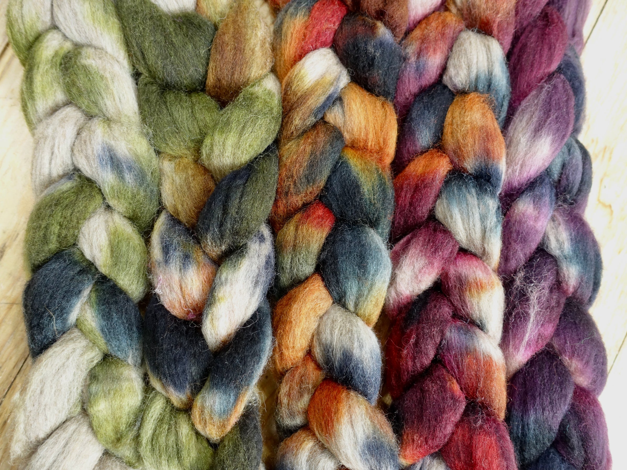 Fade Pack- BFL, 5 co-ordinating braids, Hand Dyed. 500g