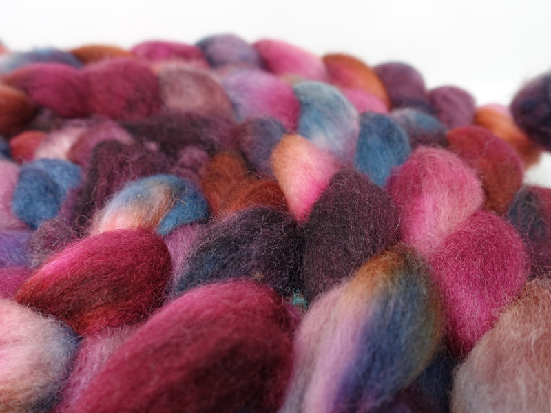 Cambrian Wool, Hand Dyed Variegated. Welsh x BFL Wool, 100g