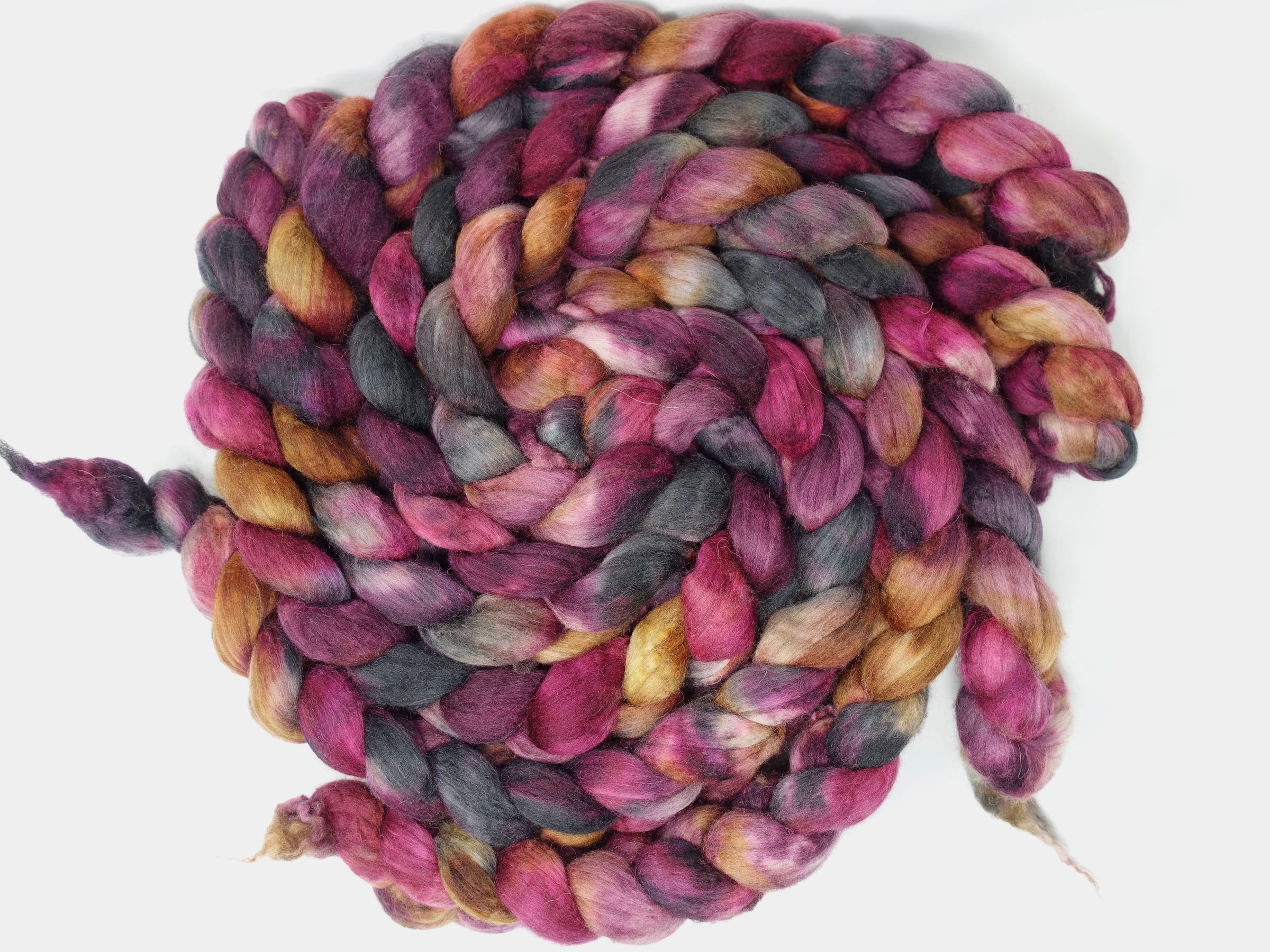 Superfine Merino, Silk & Camel. Hand Dyed Variegated 100g