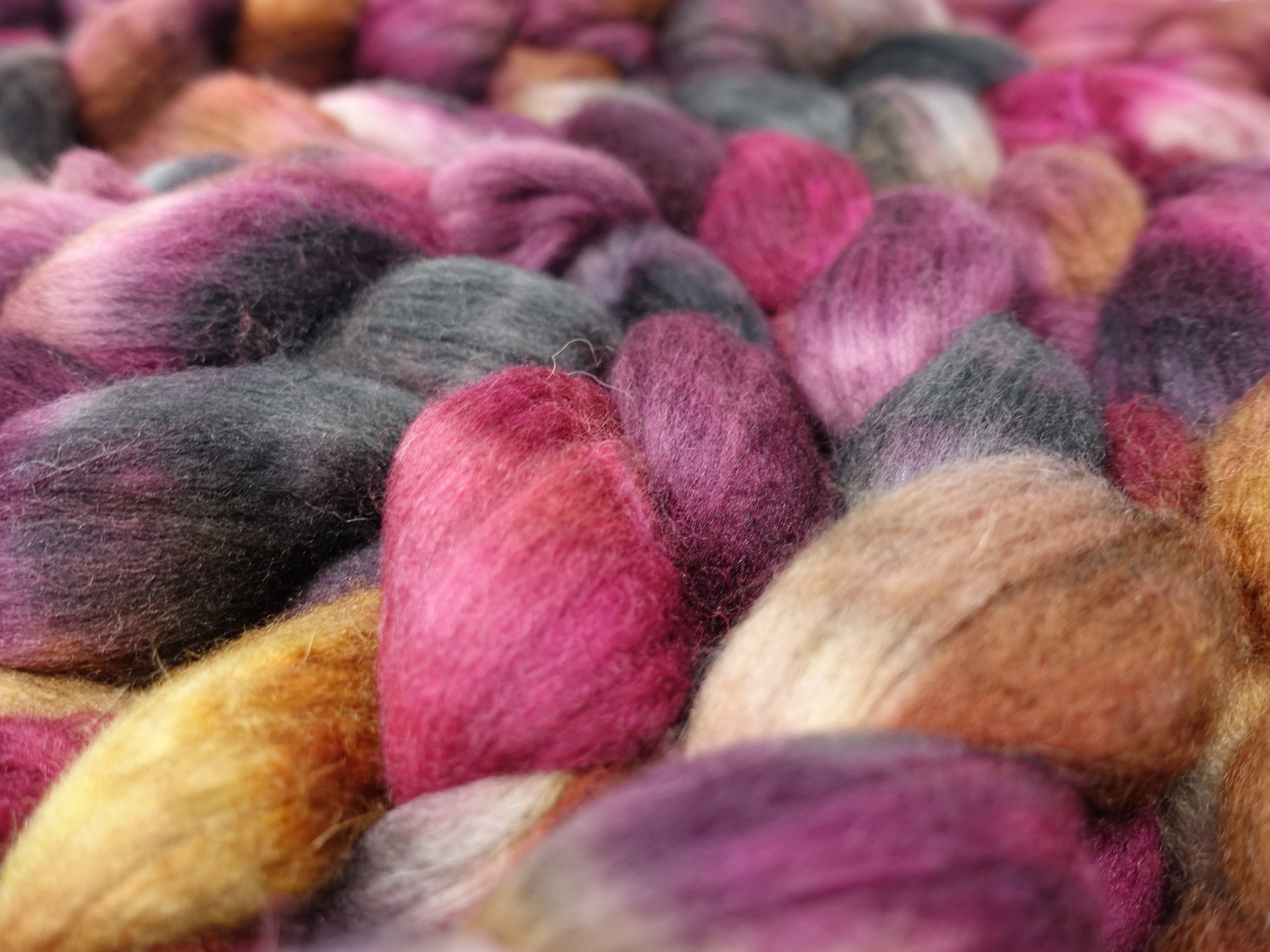Superfine Merino, Silk & Camel. Hand Dyed Variegated 100g