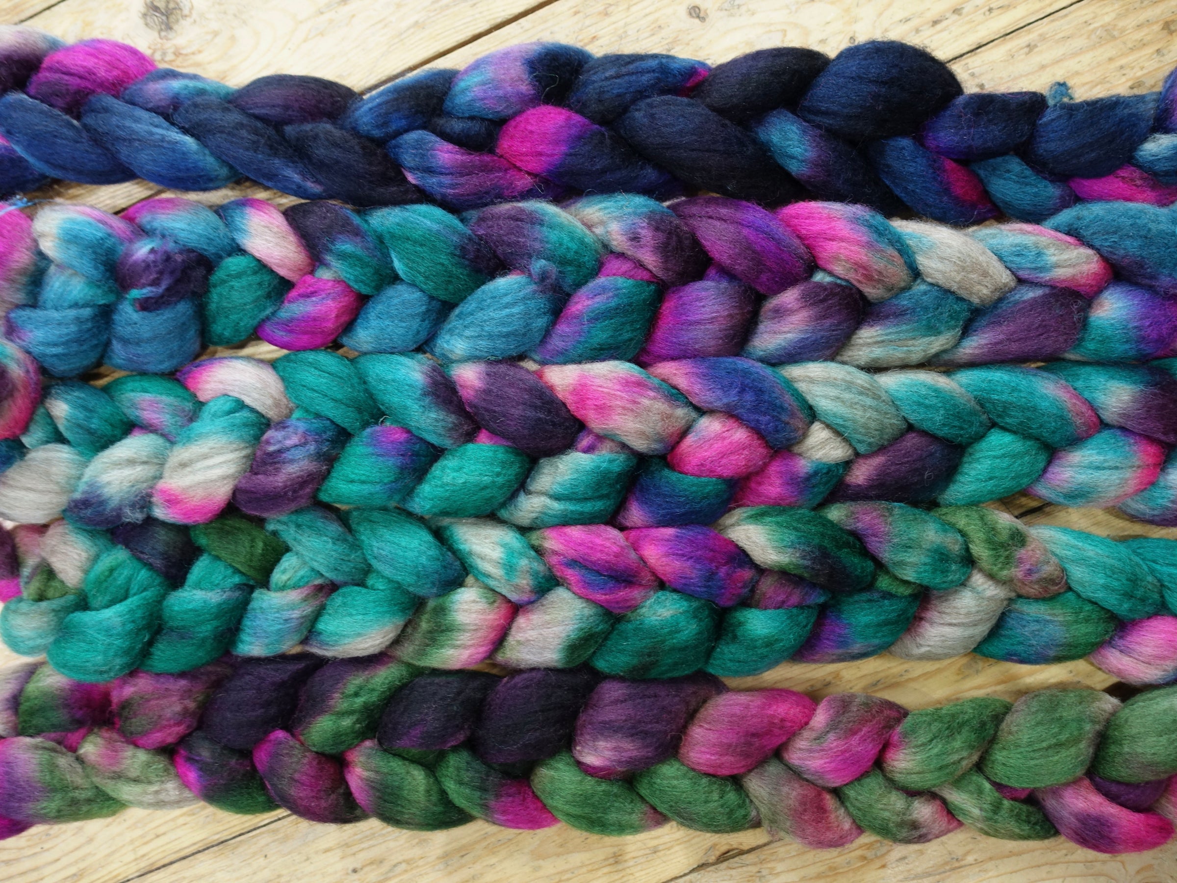 Fade Pack- BFL, 5 co-ordinating braids, Hand Dyed. 500g