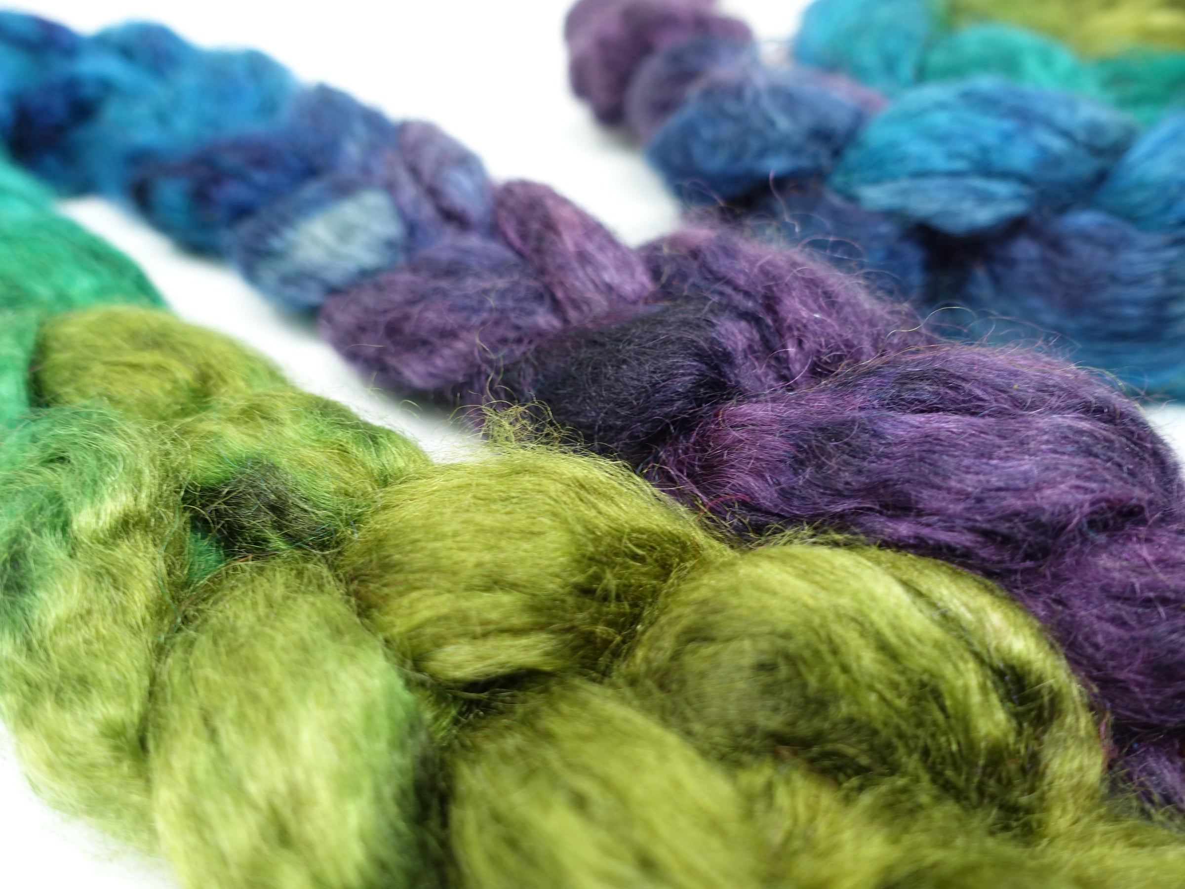 Kid Mohair & Peduncle Silk, Hand Dyed Gradient. 100g