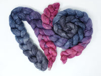 Corriedale & Lotus,  Hand Dyed Gradient. 100g