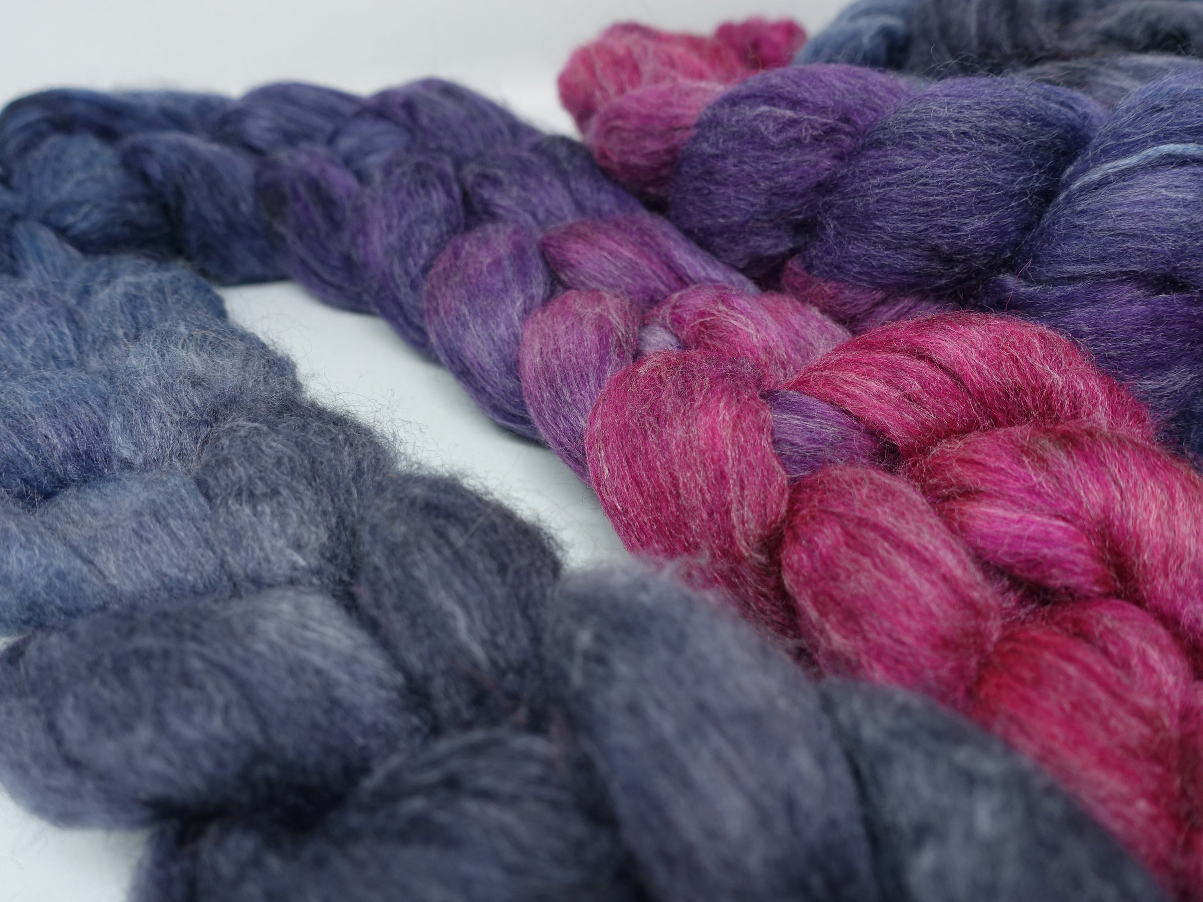 Corriedale & Lotus,  Hand Dyed Gradient. 100g