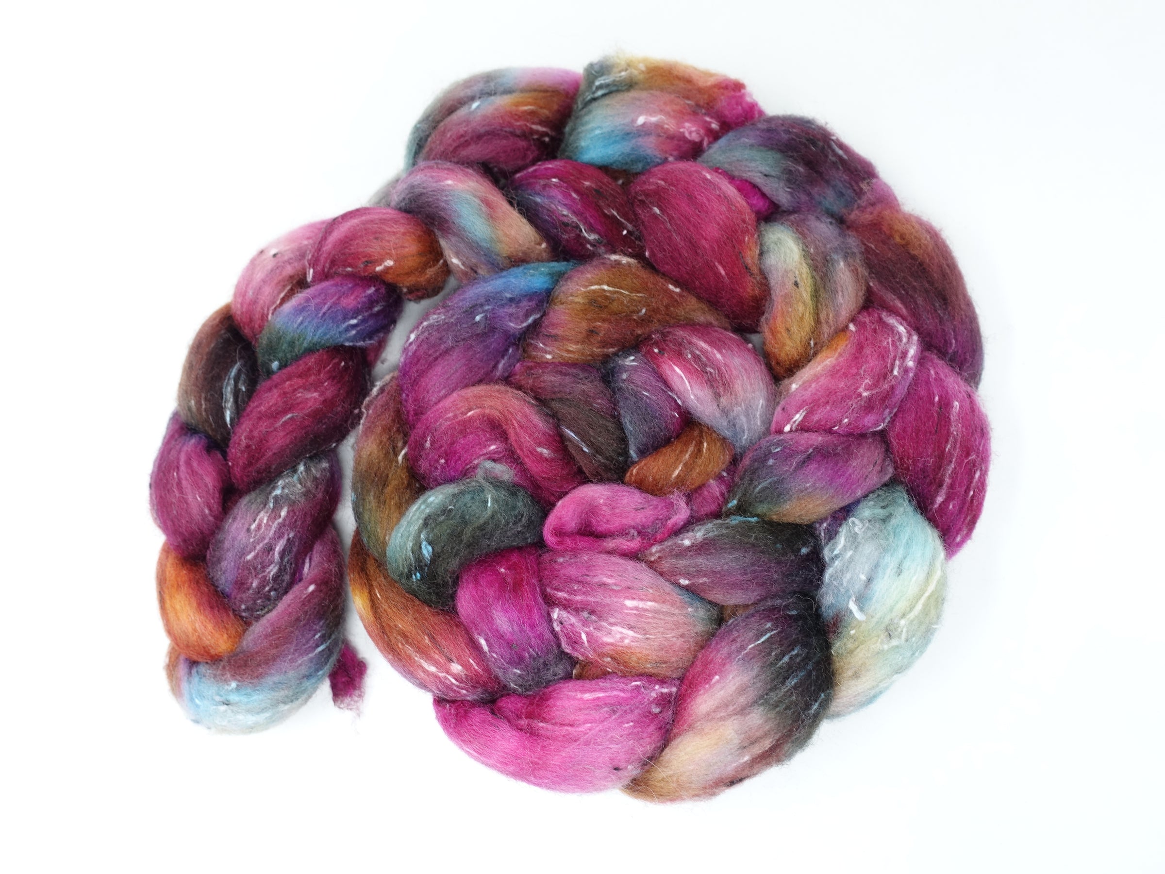 Tweed Wool. South American Wool & Viscose Tweed Nepps. Hand Dyed Variegated 100g