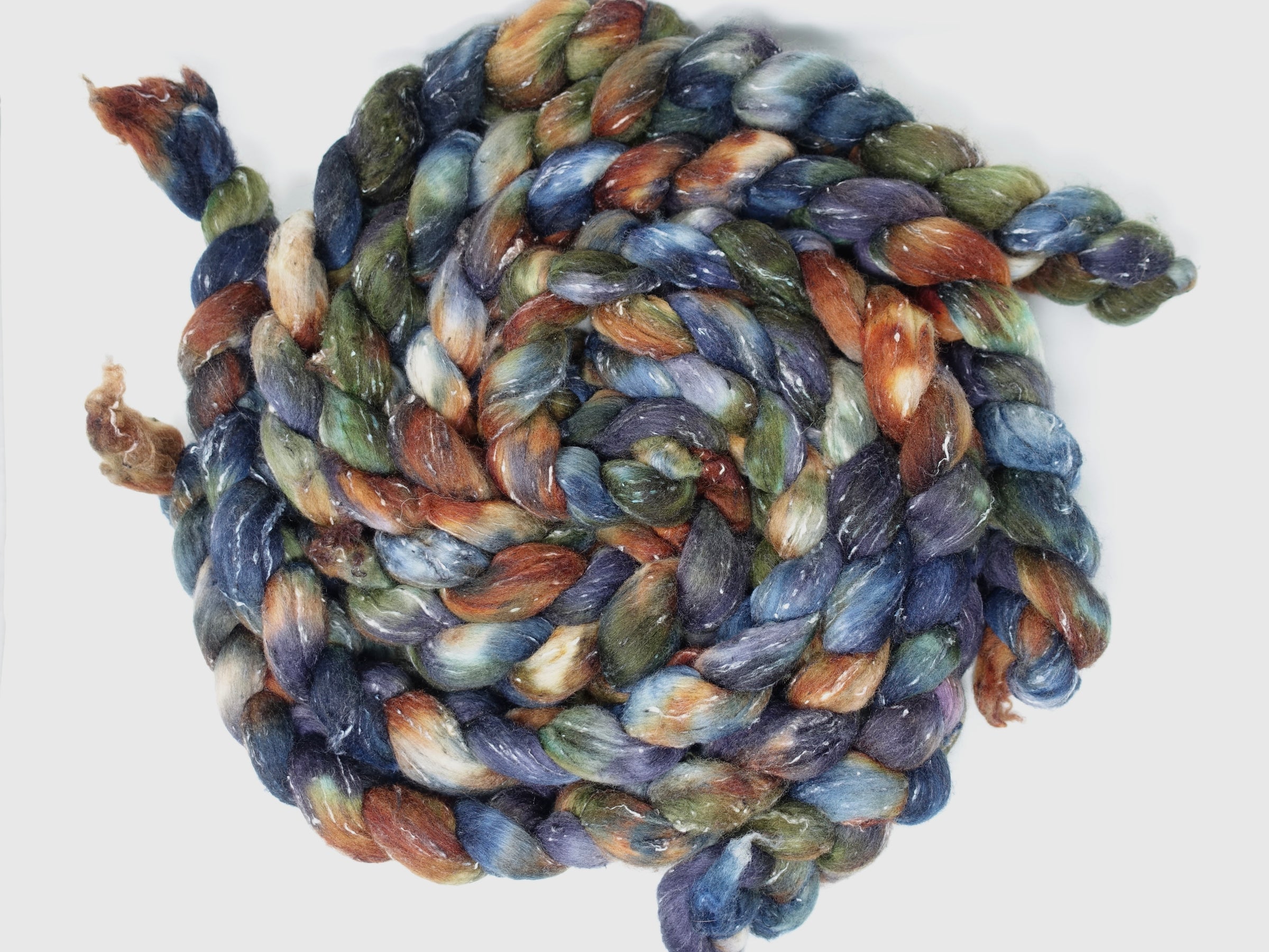 Tweed Wool. South American Wool & Viscose Tweed Nepps. Hand Dyed Variegated 100g