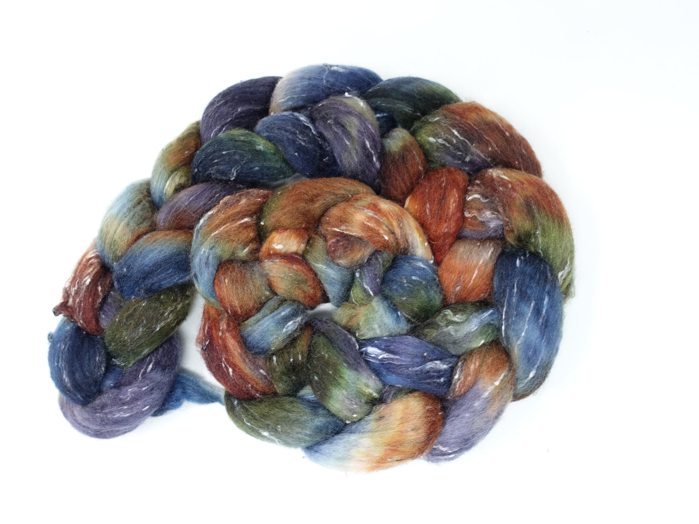 Tweed Wool. South American Wool & Viscose Tweed Nepps. Hand Dyed Variegated 100g