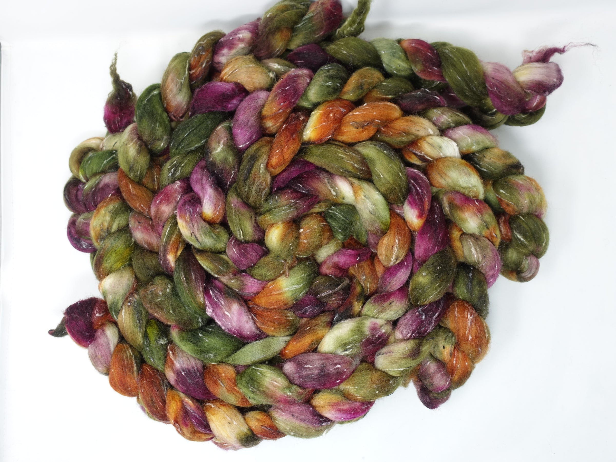 Tweed Wool. South American Wool & Viscose Tweed Nepps. Hand Dyed Variegated 100g