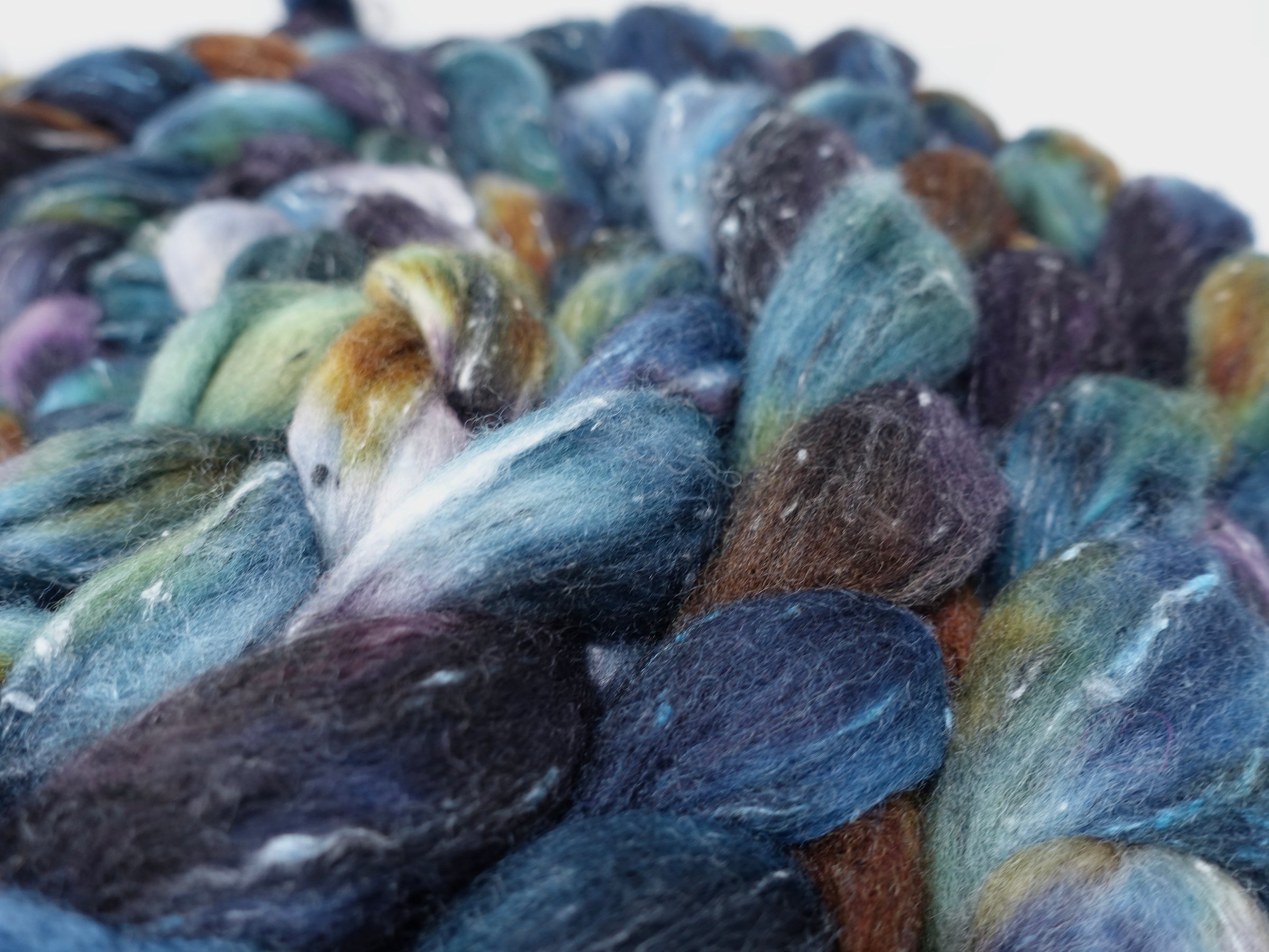Tweed Wool. South American Wool & Viscose Tweed Nepps. Hand Dyed Variegated 100g