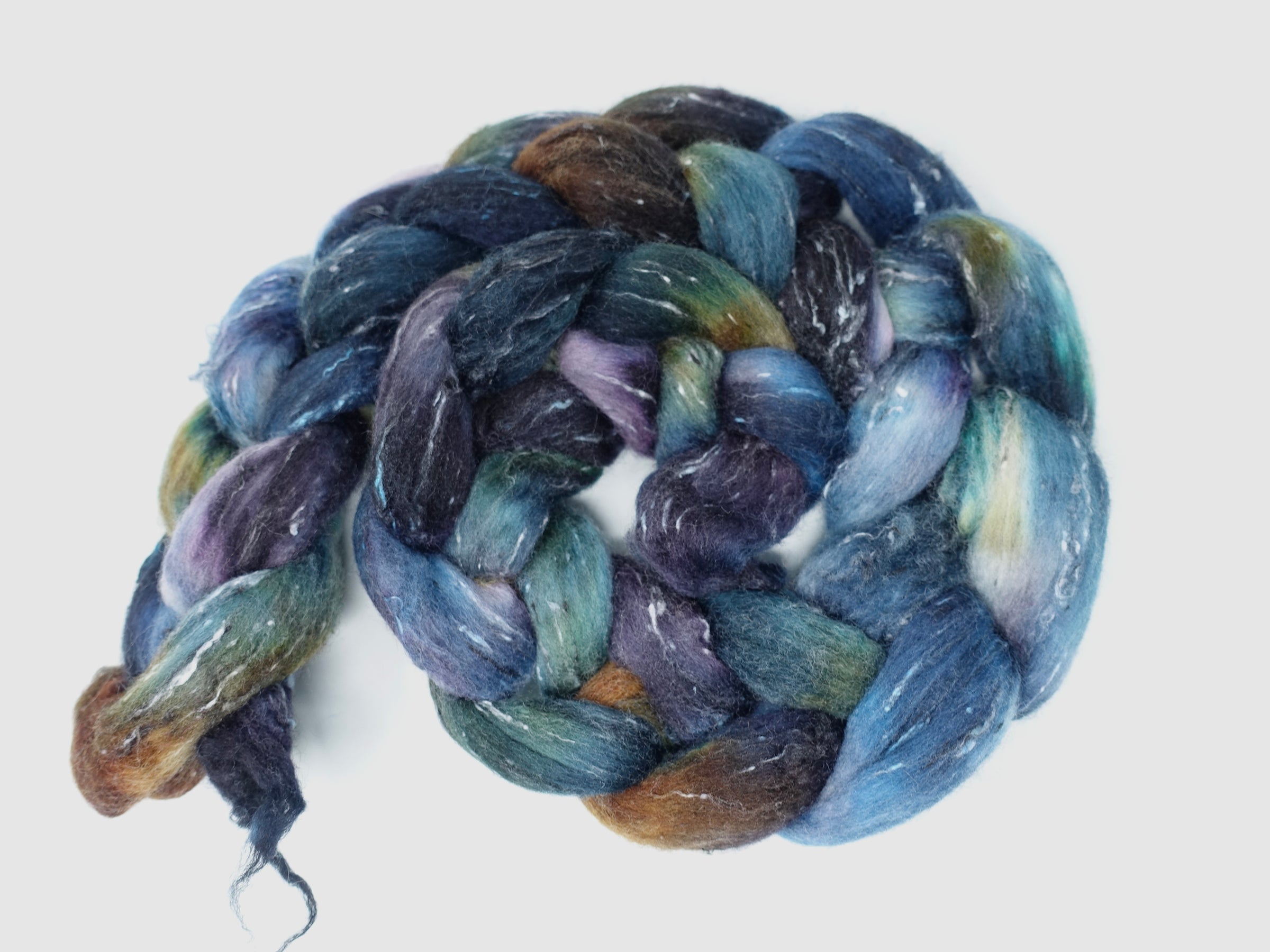 Tweed Wool. South American Wool & Viscose Tweed Nepps. Hand Dyed Variegated 100g